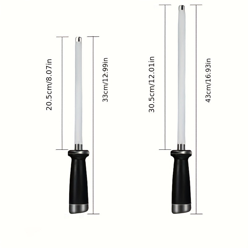 2-in-1 Knife Sharpener Set 8/12 inch Tungsten Steel Rod Rust Resistant