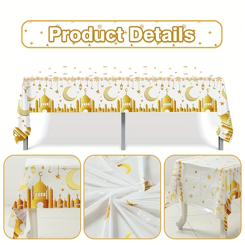 Одноразовая скатерть на Ид аль-Фитр с дизайном Золотого Луны и Замка для празднования Рамадана
