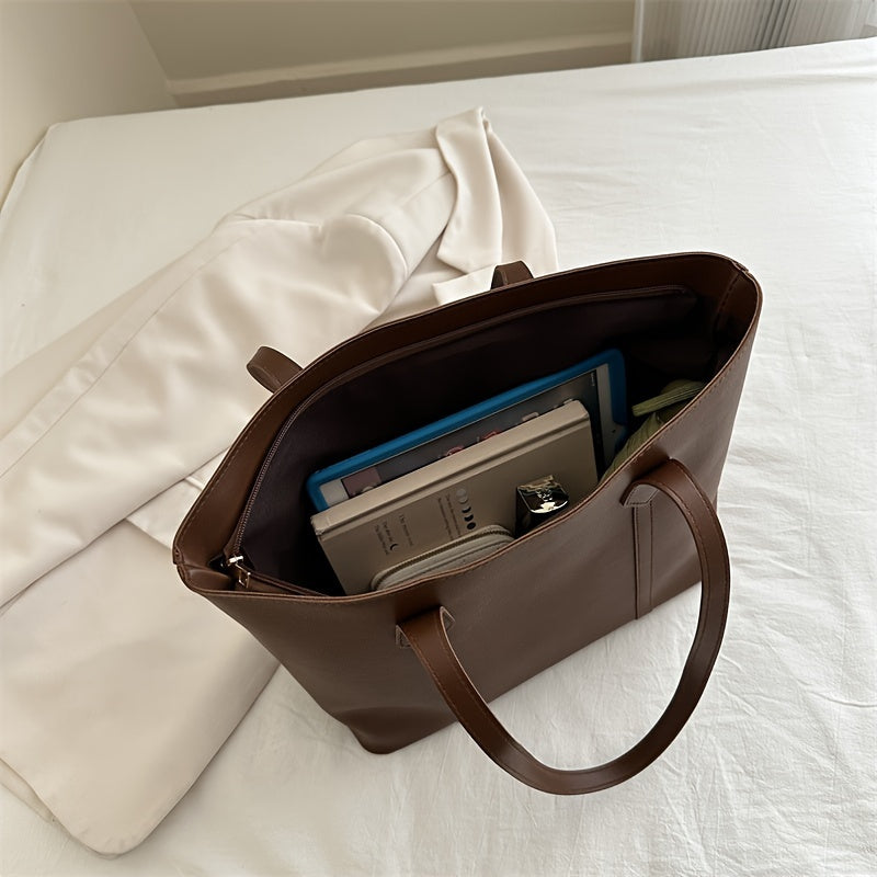 Women's Lightweight Tote Bag for Daily Commutes and Going Out with Double Handles and Polyester Lining