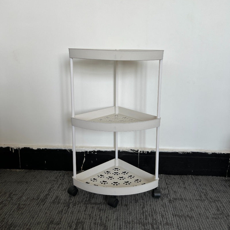 Plastic Mobile Storage Cart with Multi-Tier Shelves for Kitchen Bathroom and Living Room