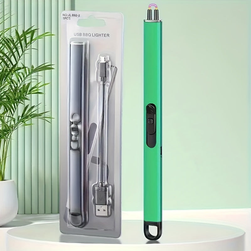 Electric Rechargeable Candle Lighter Windproof Flameless Kitchen BBQ Camping Tool