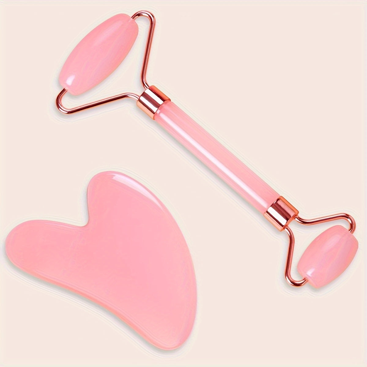 Juego de 20000 rodillos de masaje facial de doble cabeza con raspador Gua Sha en forma de corazón y kit portátil de herramientas de masaje corporal