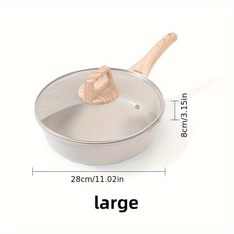 White Maifan Stone Frying Pan Non-Stick Flat Cookware for Eggs Pancakes Steaks