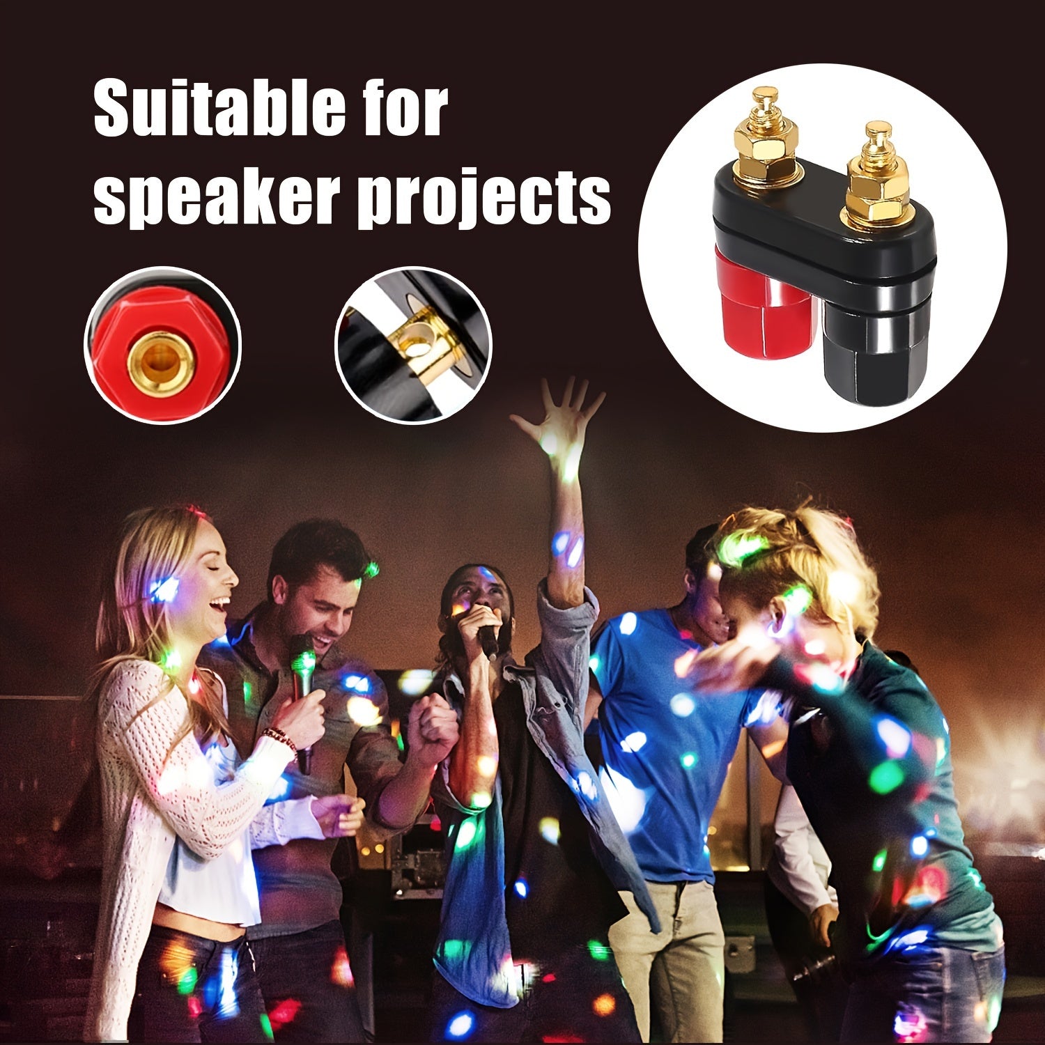 4MM Copper Banana Plug Jacks for Video Speakers Black Red Alloy Terminals