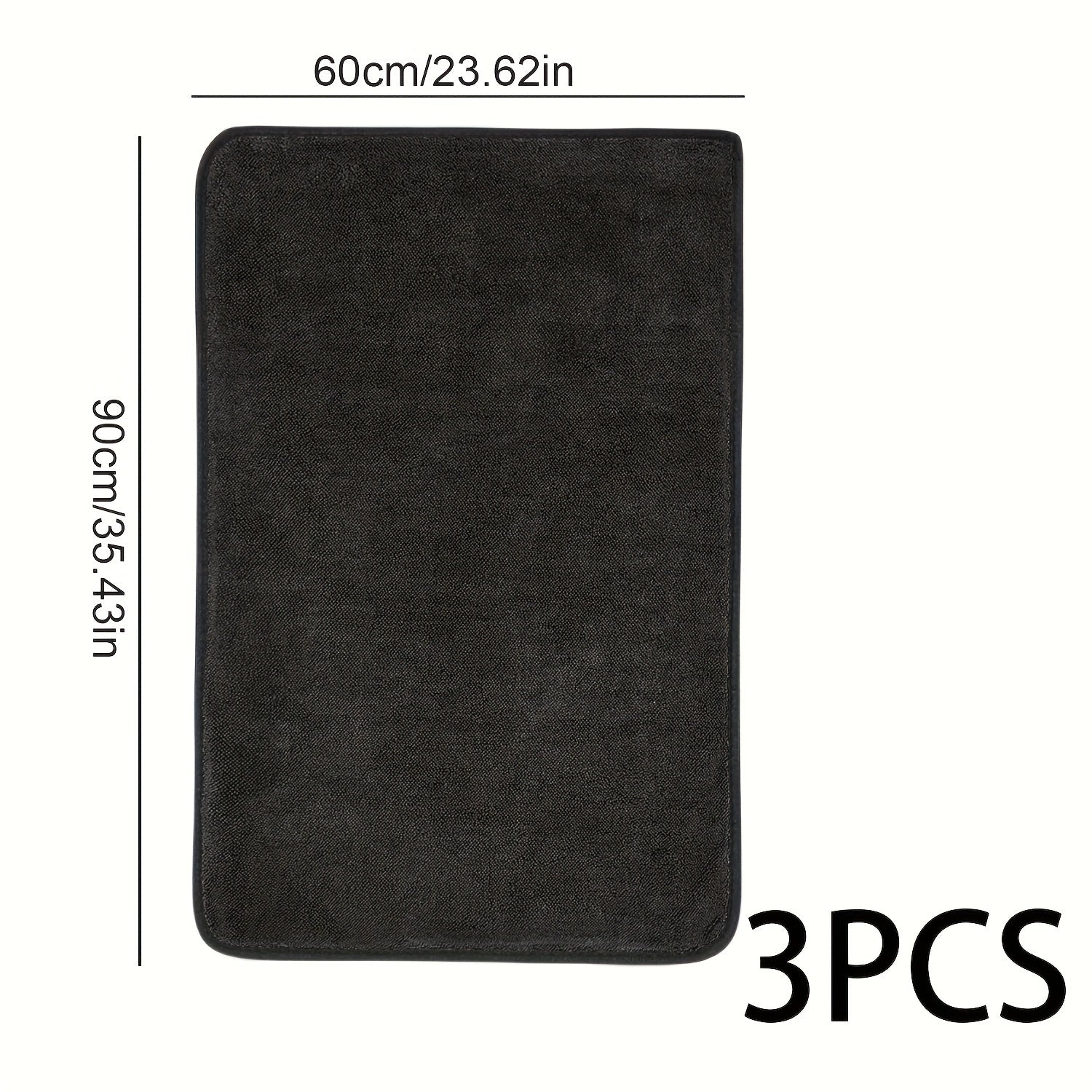 3Pcs Ultra-Fine Fiber Car Cleaning Cloths Reusable Soft Absorbent Towels