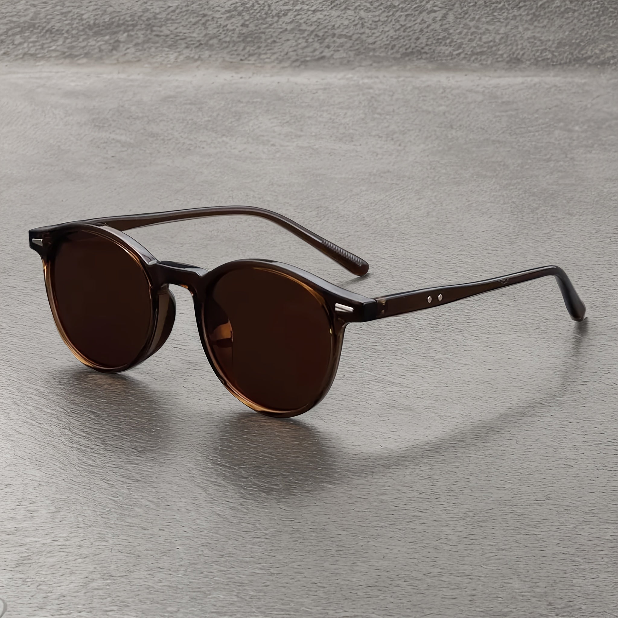 Vintage Oval Glasses with Rice Rivets for Camping and Vacation Durable PC Frame