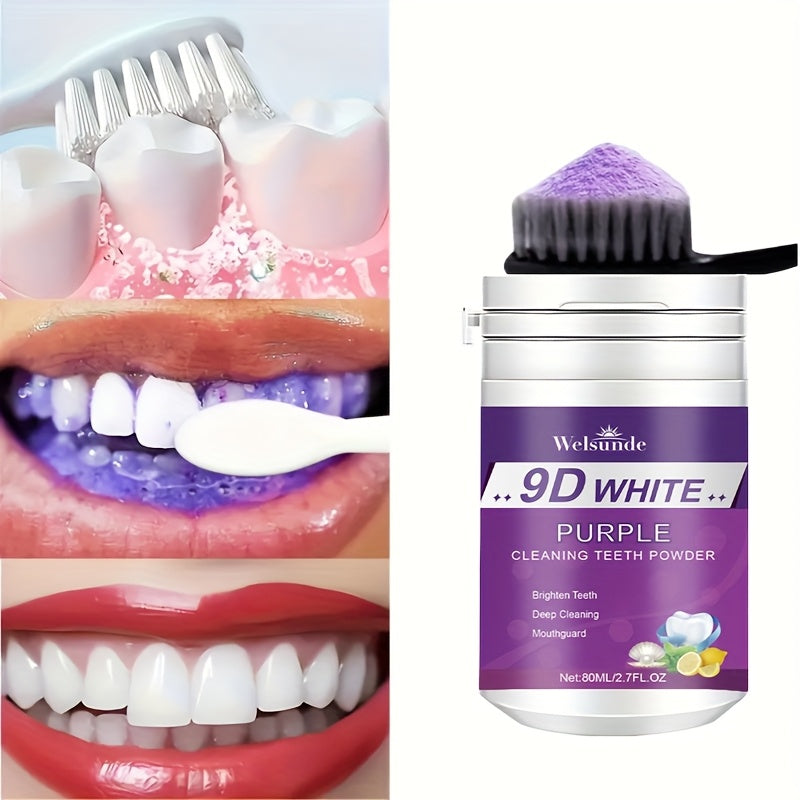 Purple Teeth Whitening Powder for Deep Cleaning and Brightening with Baking Soda for Men and Women