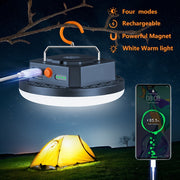 Linterna de camping LED recargable de 15W con batería de litio de 4800mAh, 2 modos de luz, función SOS