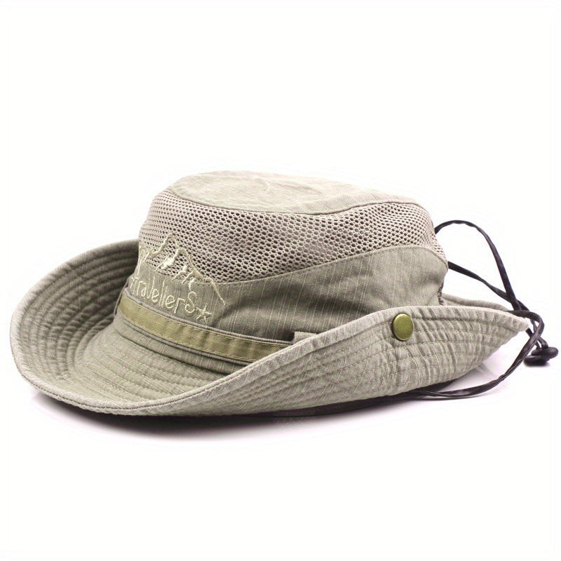 Men's Breathable Mesh Bucket Hat for Summer Hiking Fishing Beach Sun Protection