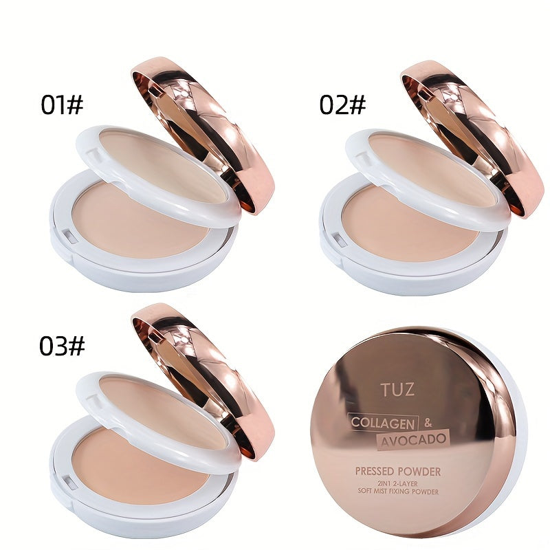 Avocado Collagen Vitamin E Pressed Powder Oil Control Matte Finish All Skin Types