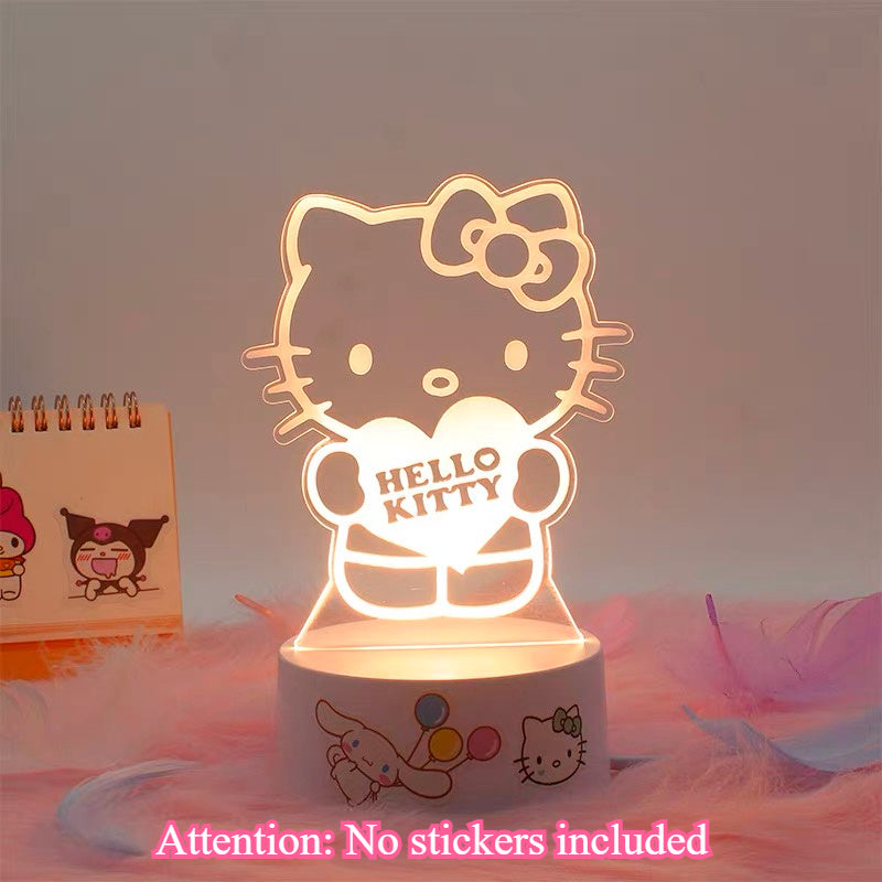 Hello Kitty Night Light USB Powered Table Lamp Warm Colors for Home Decor and Gifts