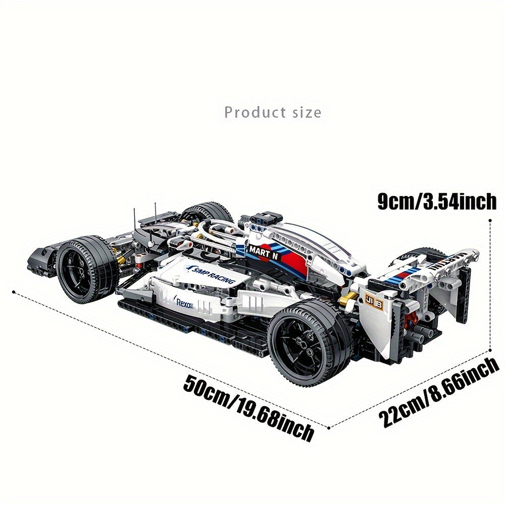 1152-Piece White ABS Supercar Building Block Set STEM Toy for Kids