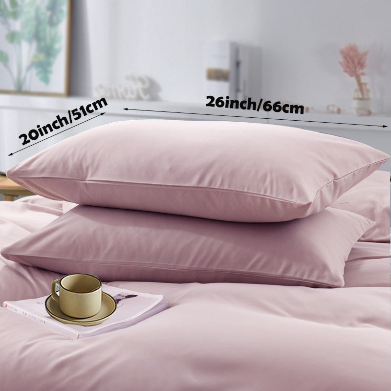 Set of 2 Soft Polyester Pillowcases Non-Wrinkle Fade-Resistant Lightweight Machine Washable