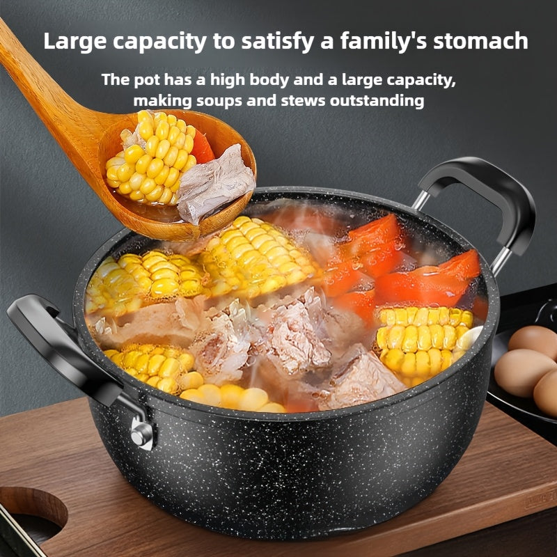 Чугунная антипригарная кастрюля для супа с Маифанским камнем и двойными ручками для газовых плит