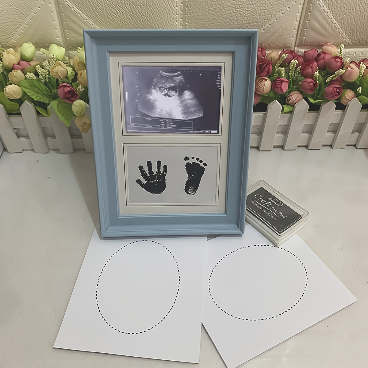 Baby Memory Frame for Hand and Footprints DIY PVC Photo Album Keepsake