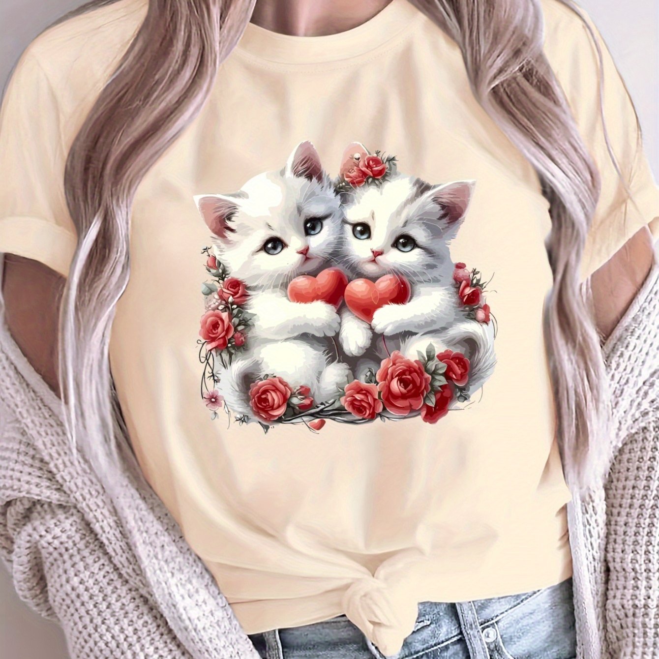 Women's Loose Large Size T-Shirt Casual Short Sleeve Breathable Fabric