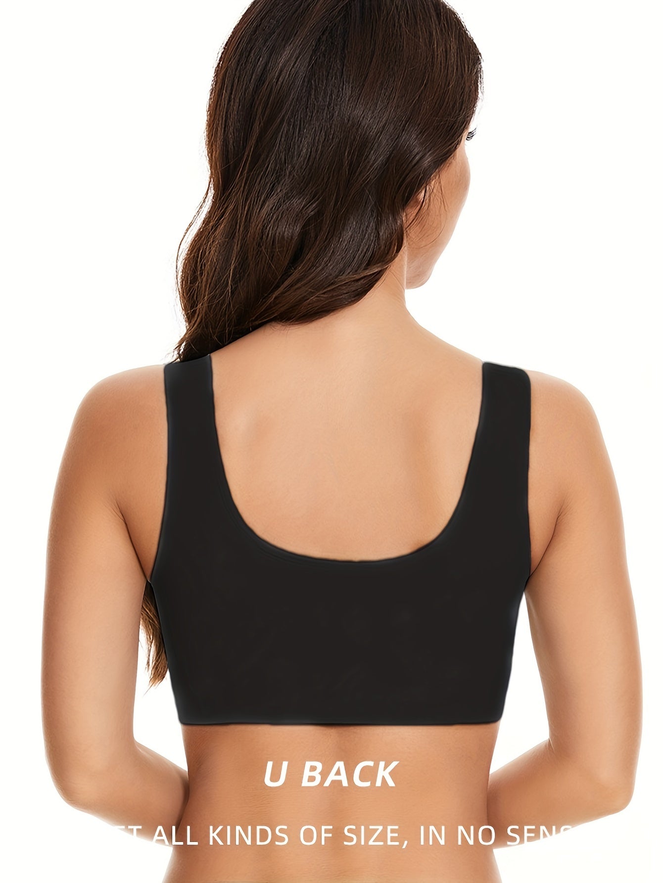 Plus Size Women’s Breathable Sports Bra Solid Color Comfortable Daily Wear
