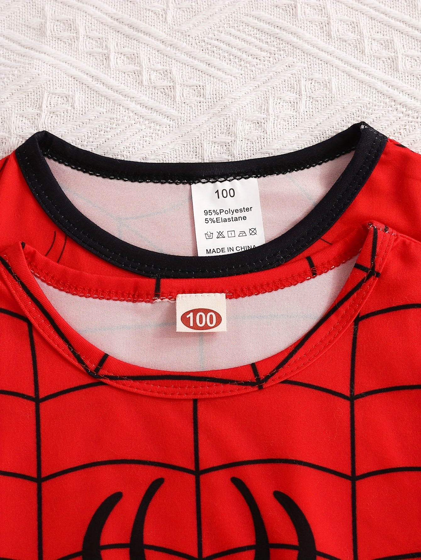 Детский комплект: футболка с узором паука и штаны, весна-лето 2024