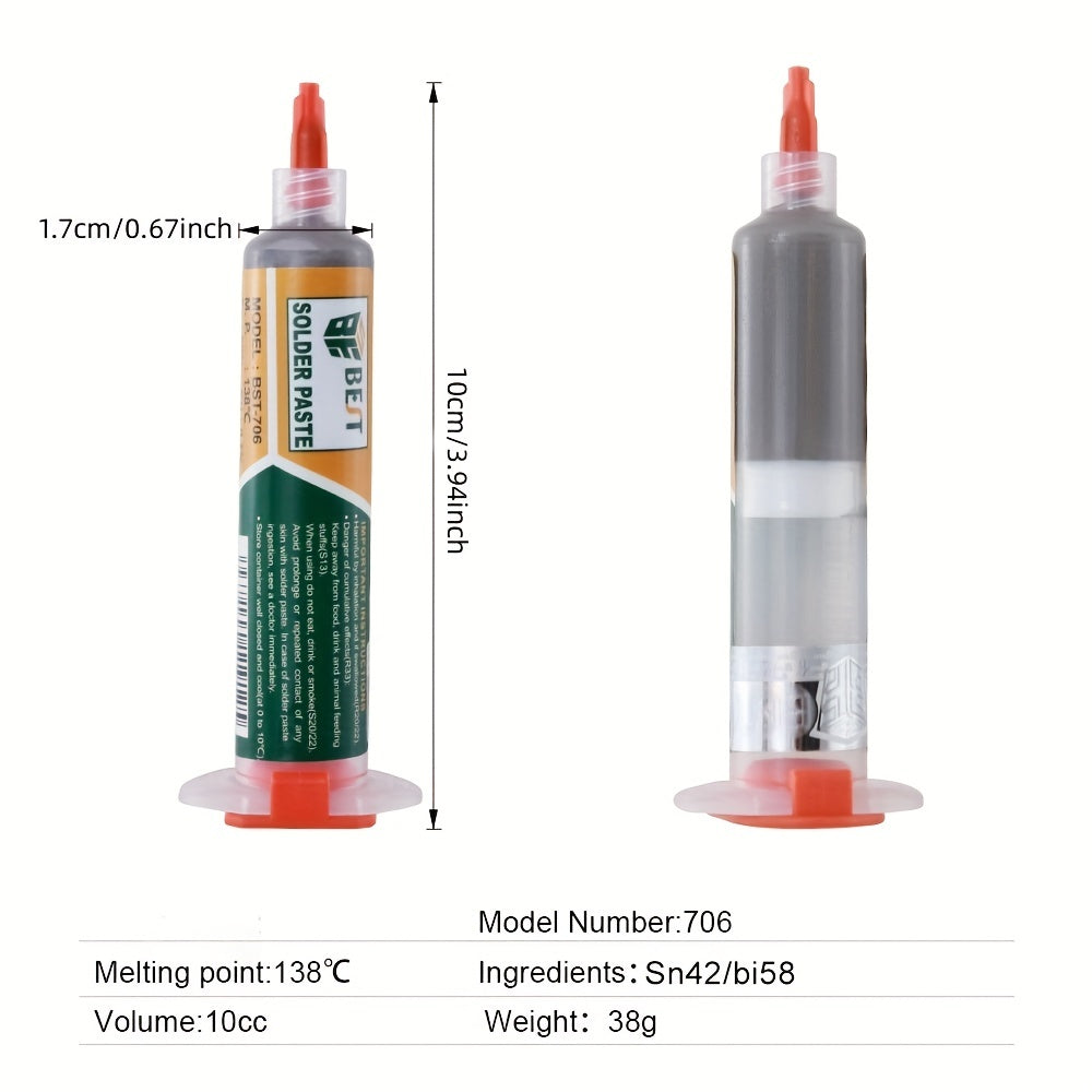 Elektronika va PCB hamda IClarni ta'mirlash uchun past erish nuqtasiga ega qalay lehim pastasi to'plami.