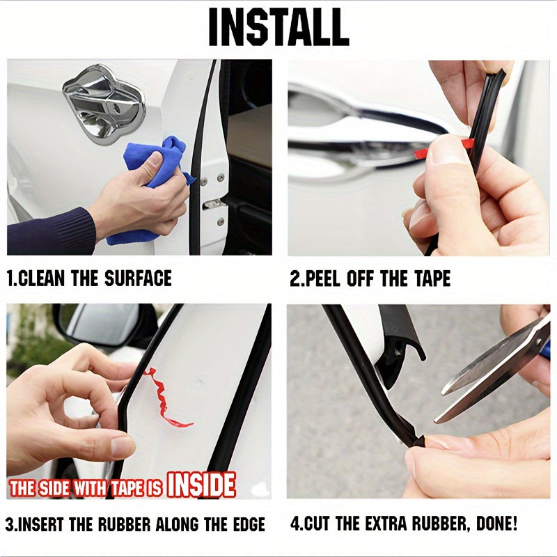 Tira protectora transparente para bordes de puertas de coche de 5M de PVC, sellado anti-rayaduras y anti-colisión
