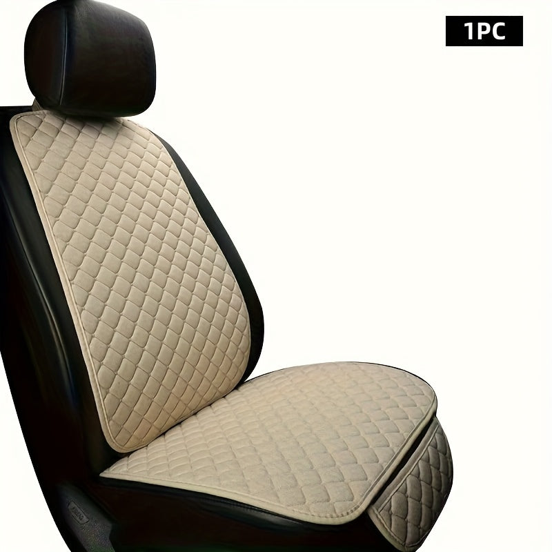 Universal Linen Car Seat Cover Set with Backrest for Driver and Passenger