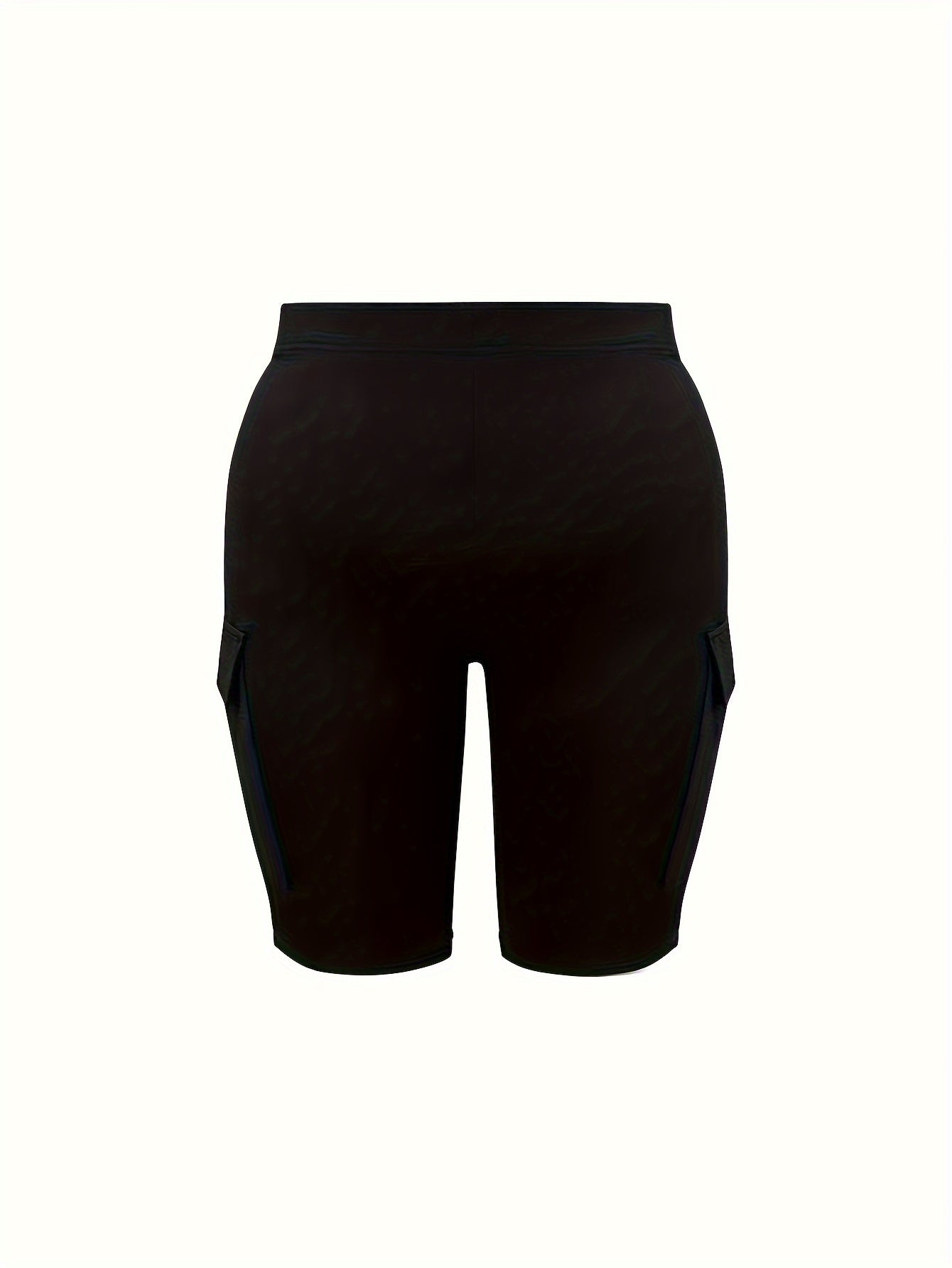 Plus Size Women's Capri Pants - Stretch Knit, Solid Color, Pockets