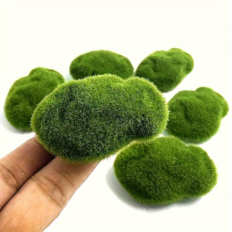 10 Pieces of Moss Green Miniature Garden Decor for Fairy Gardens, Aquariums, and Outdoor Spaces