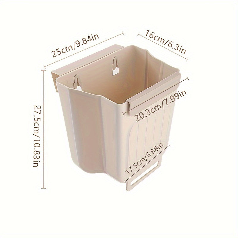 Kitchen Foldable Hanging Trash Can with Thickened Large Diameter for Cabinets
