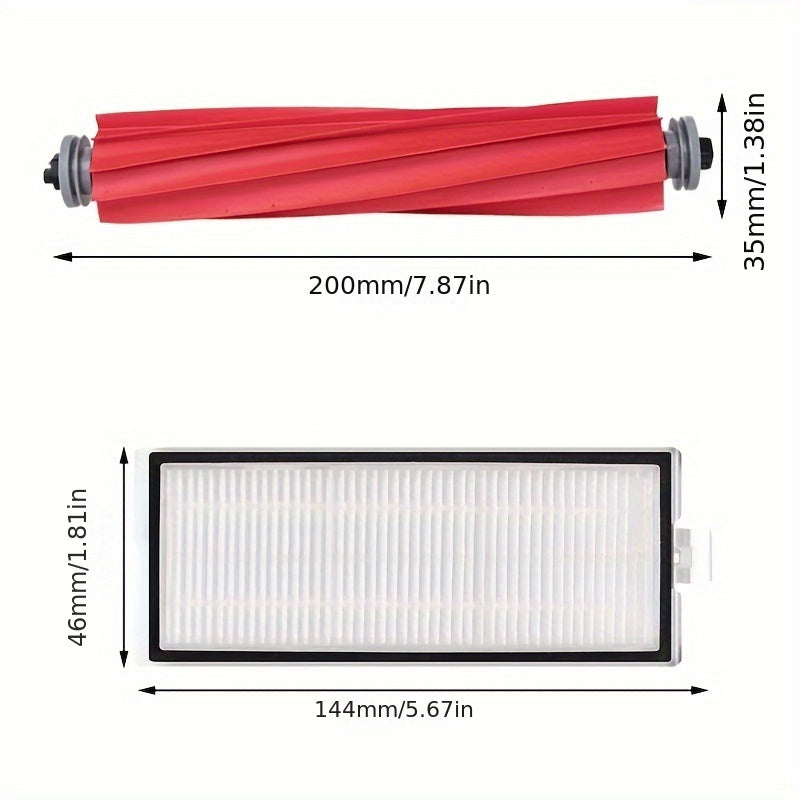 Комплект запасных частей для Roborock Q7 Max, Q7 Max+, Q7 Plus и T8 Робот-пылесос, включает 16 предметов: основная боковая щетка, Hepa-фильтр и тряпка.