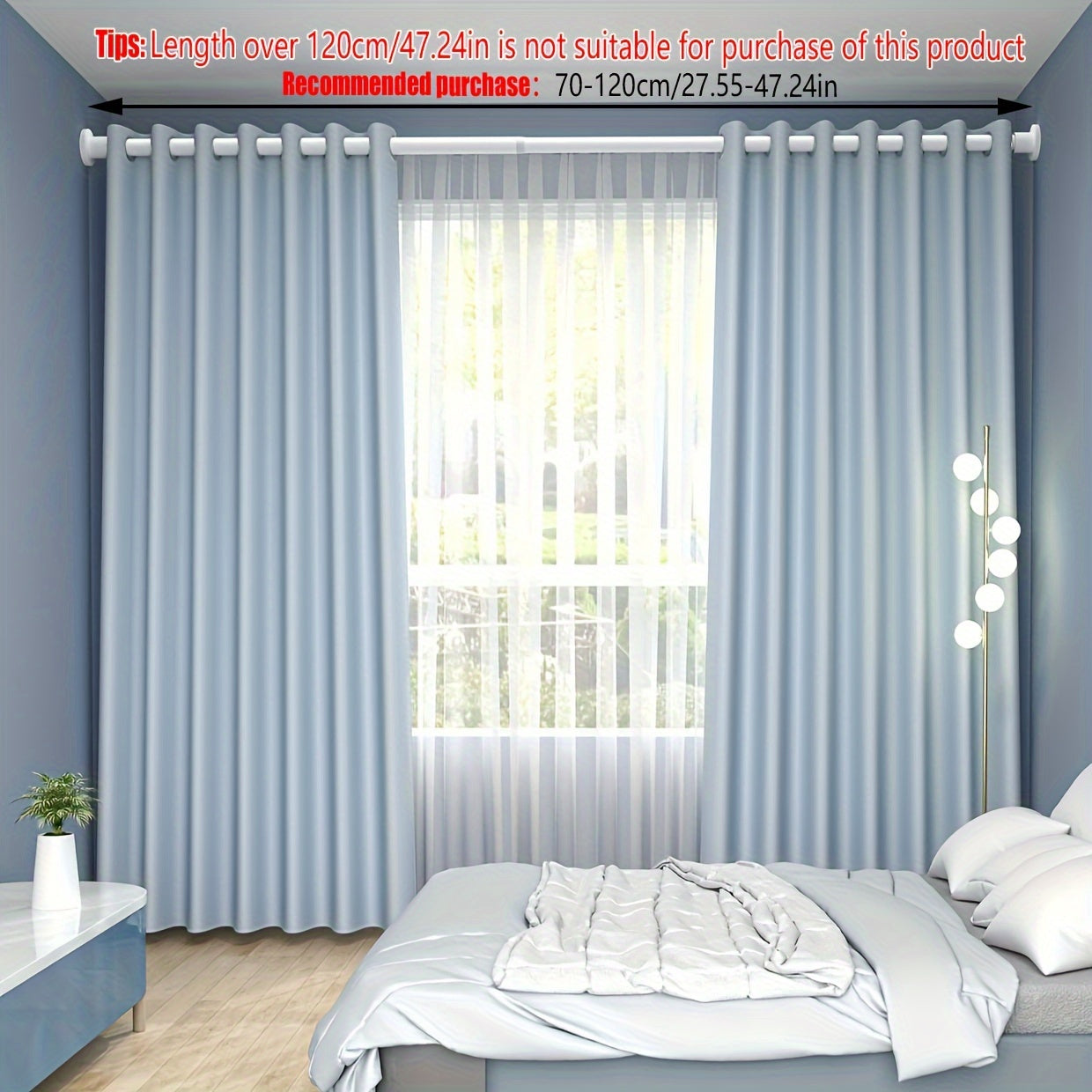Moslashuvchan Rustproof Metal Curtain Rod Uzaytiradigan G'ichqichli Tension uchun Hammom, shkaf, deraza, eshik