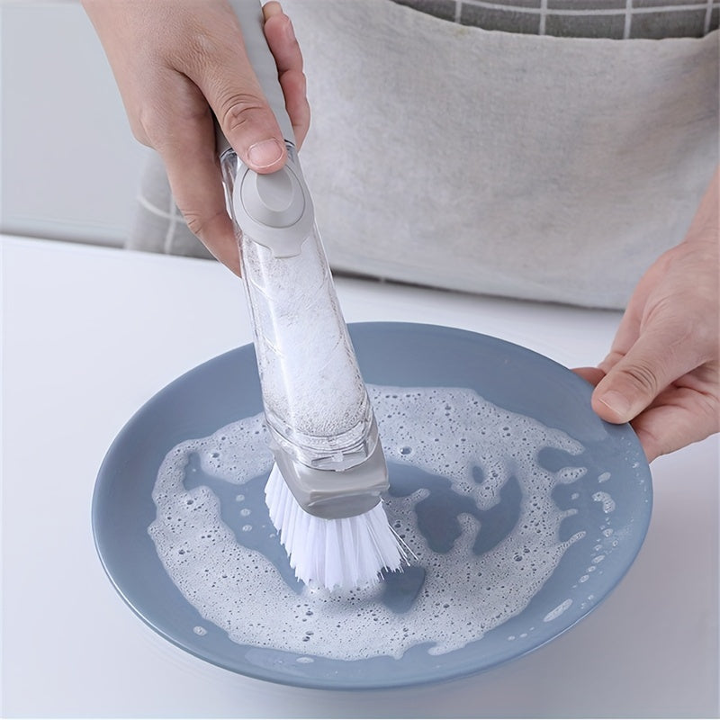 Uzun tutqichli oshxona cho'tkasi, ichki sabun tarqatuvchi bilan - ko'p funksiyali va batareyasiz, idishlar va qozonlarni tozalash uchun mukammal