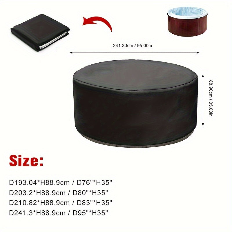 210D Водонепроницаемый чехол для уличных бассейнов для круглых спа и плавательных бассейнов, защита от солнца, черный