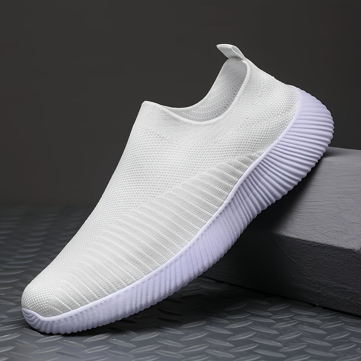 Zapatillas ligeras y transpirables para mujer, de punto negro, suela de EVA, casuales para viajar