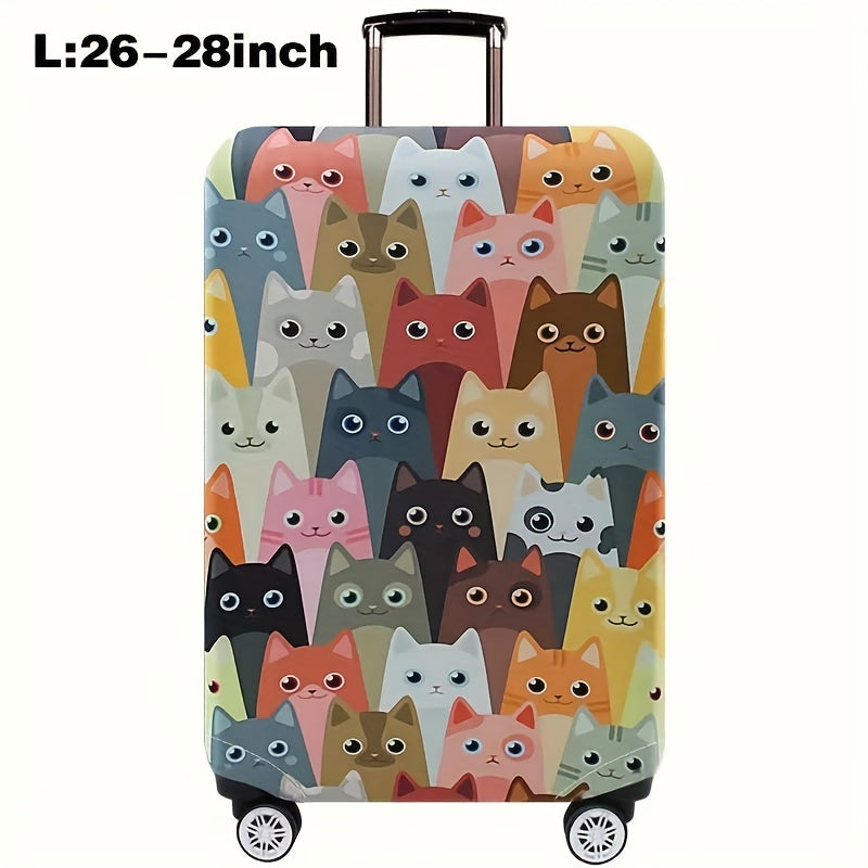 Cartoon Patterned Elastic Luggage Cover for Travel Suitcase or Duffle Case