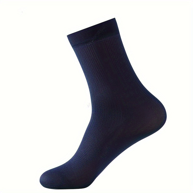 Men's Summer Thin Breathable Mid-Calf Business Socks Pack of 5