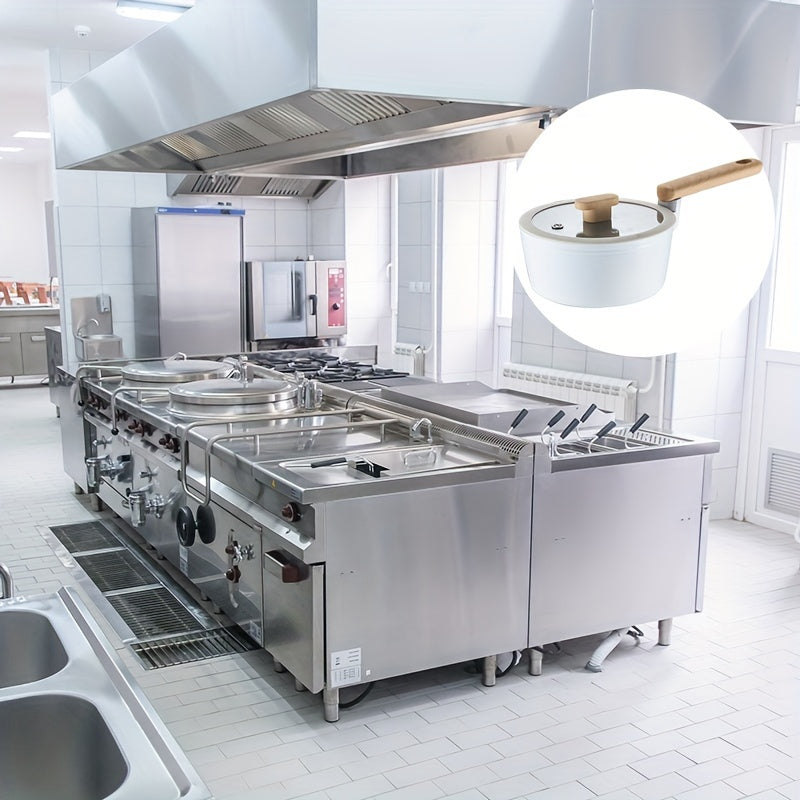 Антипригарная кастрюля 18 см с стеклянной крышкой, готова к индукционной плите, алюминиевый сплав