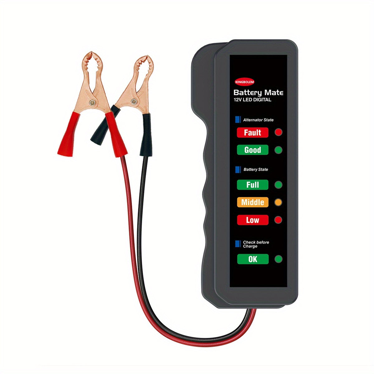 Digital 12V Car Battery Tester Alternator Tester with LED Display for Cars and Motorcycles