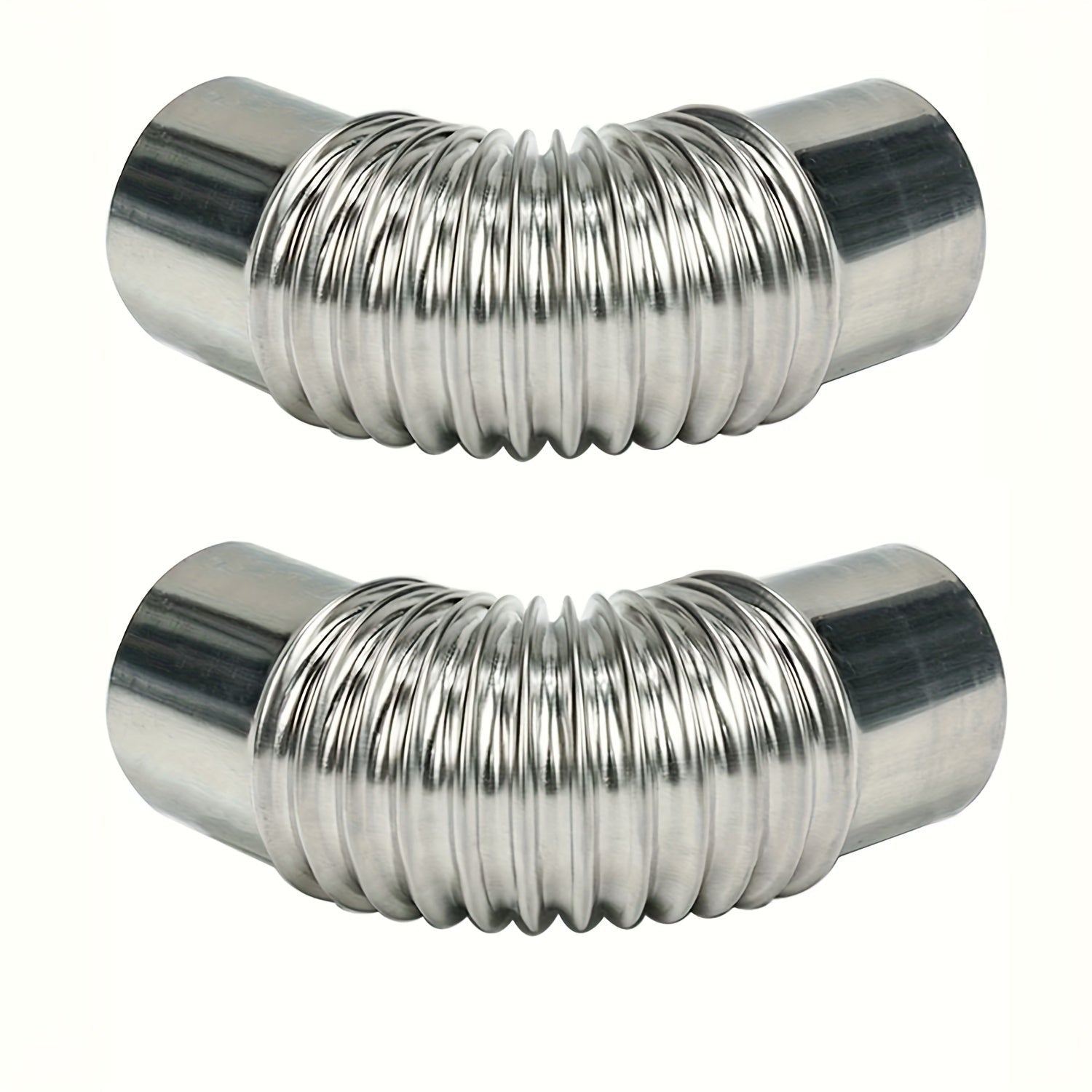 Two Pieces 45-Degree Stainless Steel Elbow Pipes for Outdoor Camping Wood Stove 7.49cm