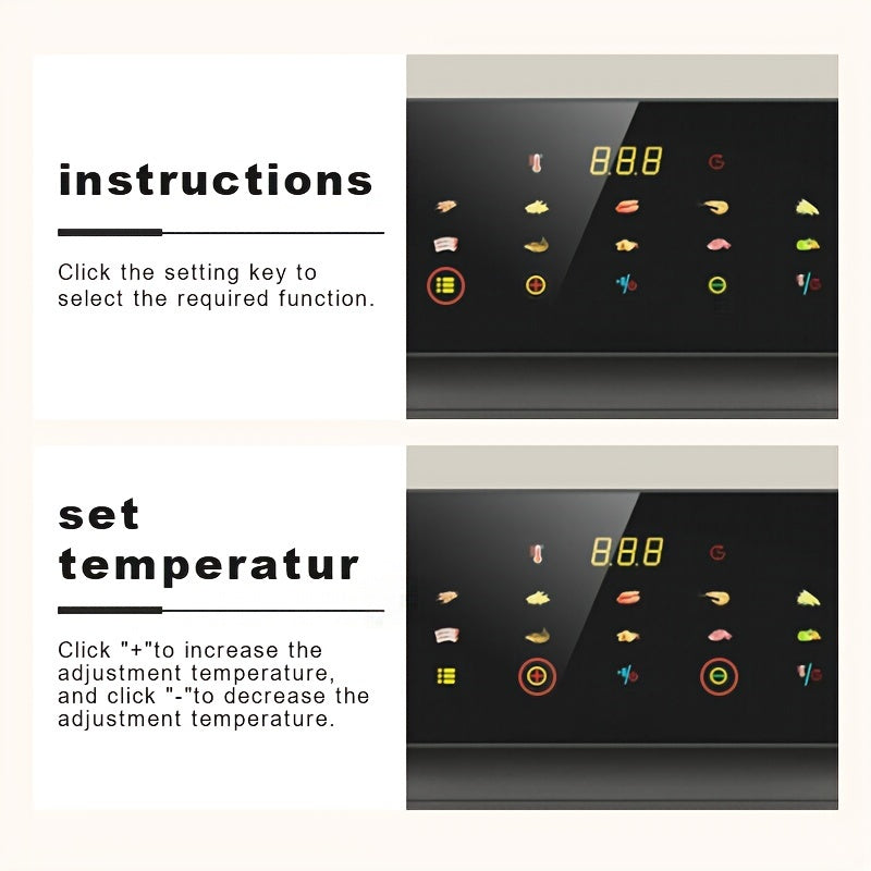 Электрическая духовка-фритюрница с воздушным нагревом 9л 1350Вт с прозрачным окном для приготовления и материалом ABS
