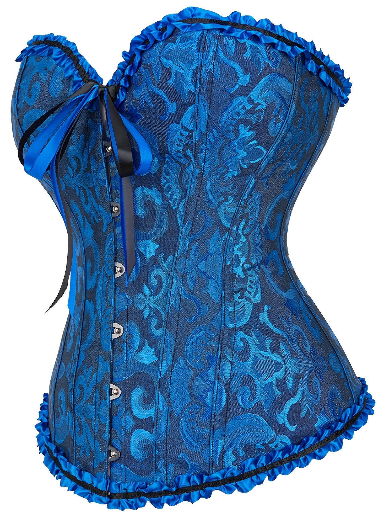 Top de corsé sin mangas para mujer con cordón, control de abdomen y detalle de volantes para bodas y eventos formales