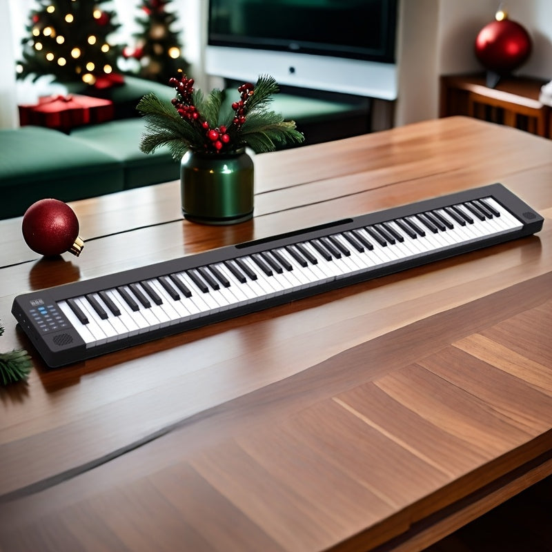 88-Key Portable Electronic Keyboard with Real Piano Sound, 128 Rhythms, Foldable Design, Carrying Case