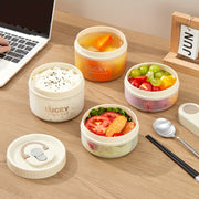 Transparent Plastic Bento Box for Fruit Salad, Microwaveable Leak-Proof Food Container