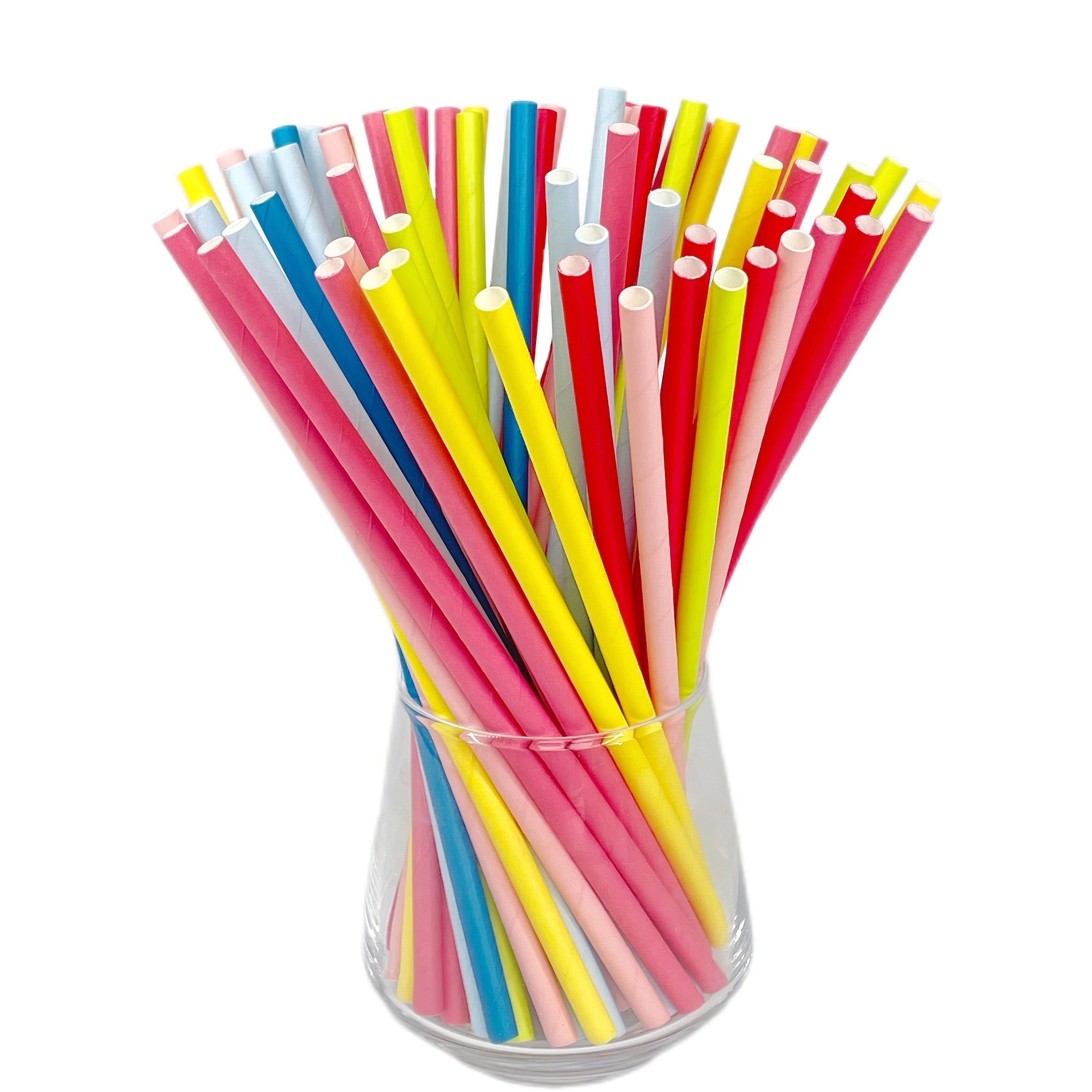 Assorted Paper Straws for Party Decorations and Drink Stirrers