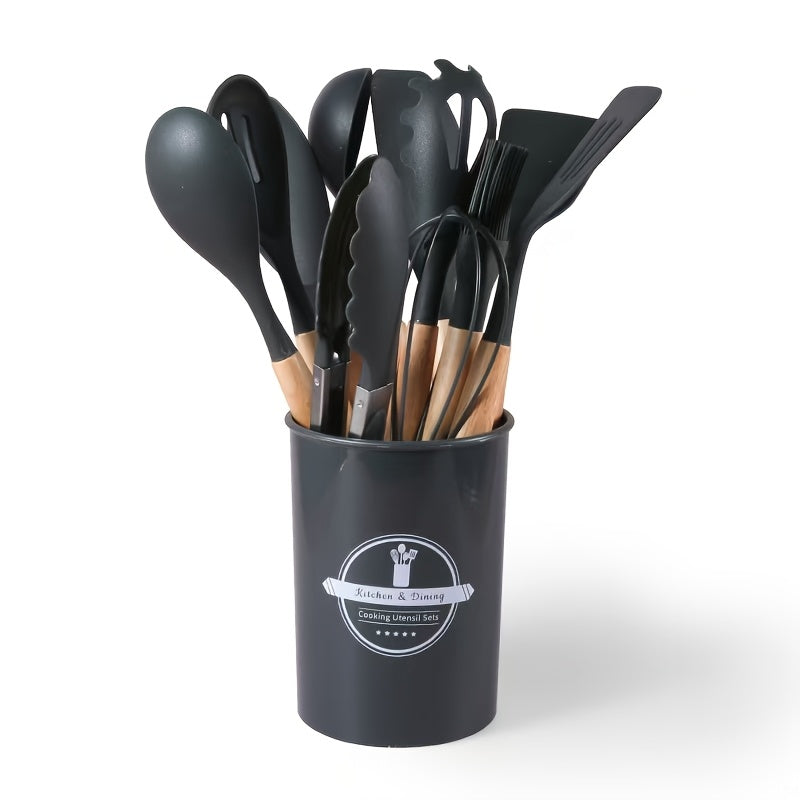 Silicone Kitchen Utensil Set 12 Pieces Non-Stick Heat-Resistant Cooking Tools