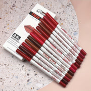 Set de lápiz labial y perfilador de labios para mujer, color pasta de frijol mate, 12 piezas, no fácil de desvanecer