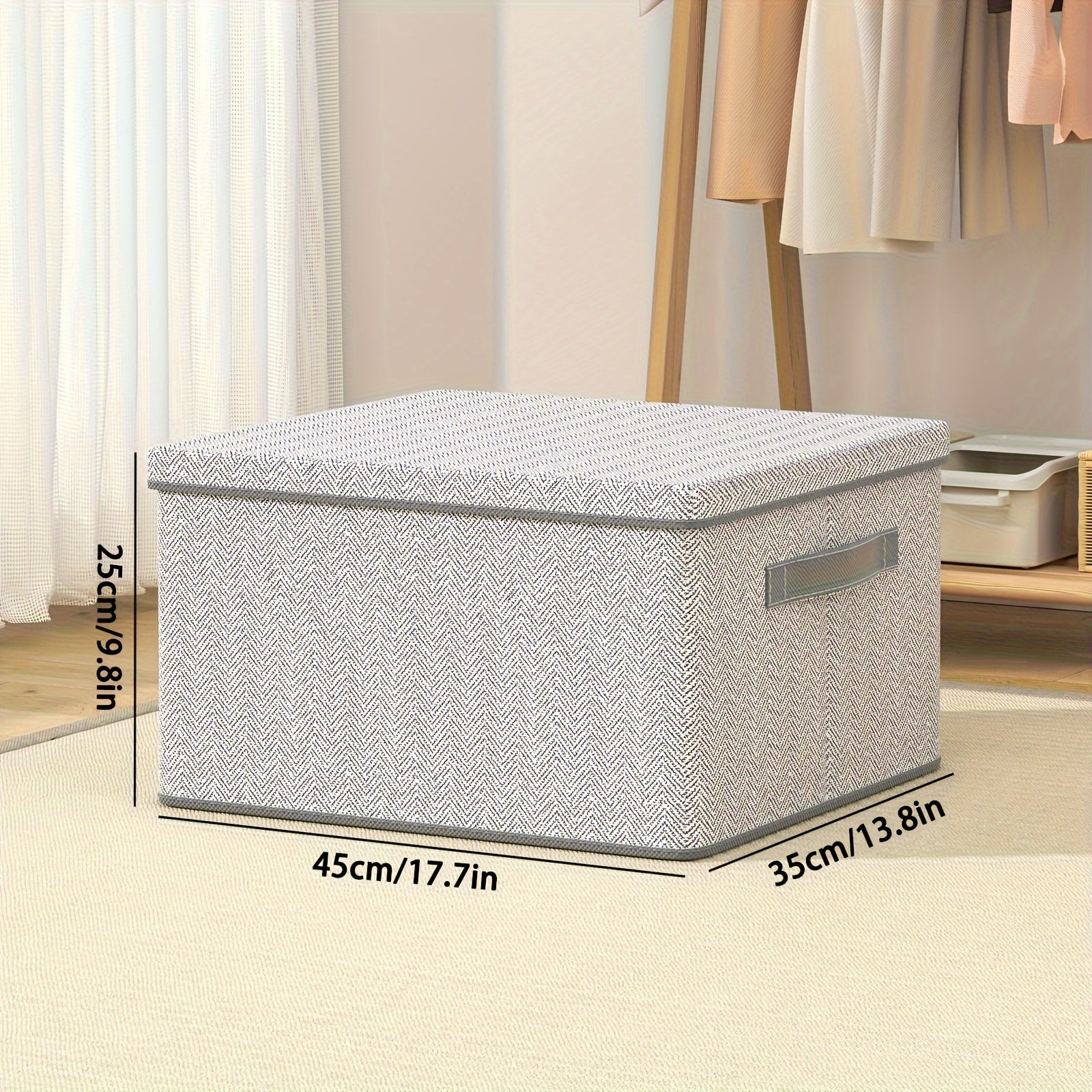 YOUFEN tomonidan qopqoq bilan joyni tejovchi saqlash qutisi - to'qilmagan matodan tayyorlangan, kiyimlar, ko'rpa-to'shaklar va o'yinchoqlarni yotoqxonangizda yoki sayohat paytida tartibga solish uchun juda yaxshi.