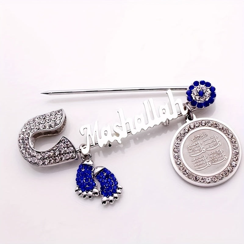 Islamic Fatima Hand Pendant Brooch for Men and Women Clothing Accessories Gift