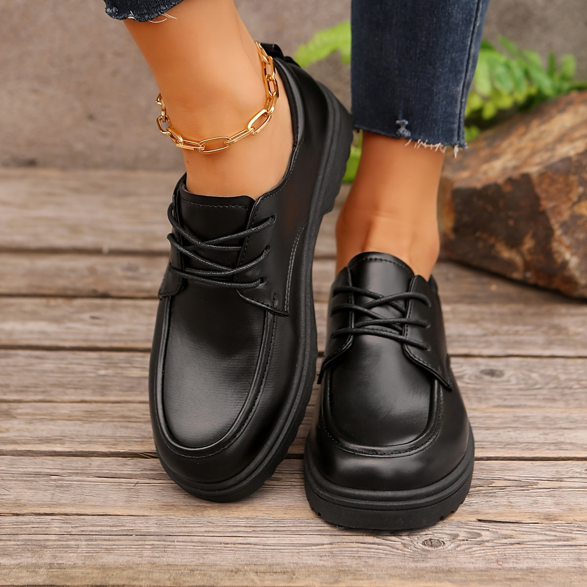 Men's Matte Leather Lace-Up Dress Shoes Casual Formal Non-Slip Penny Loafers