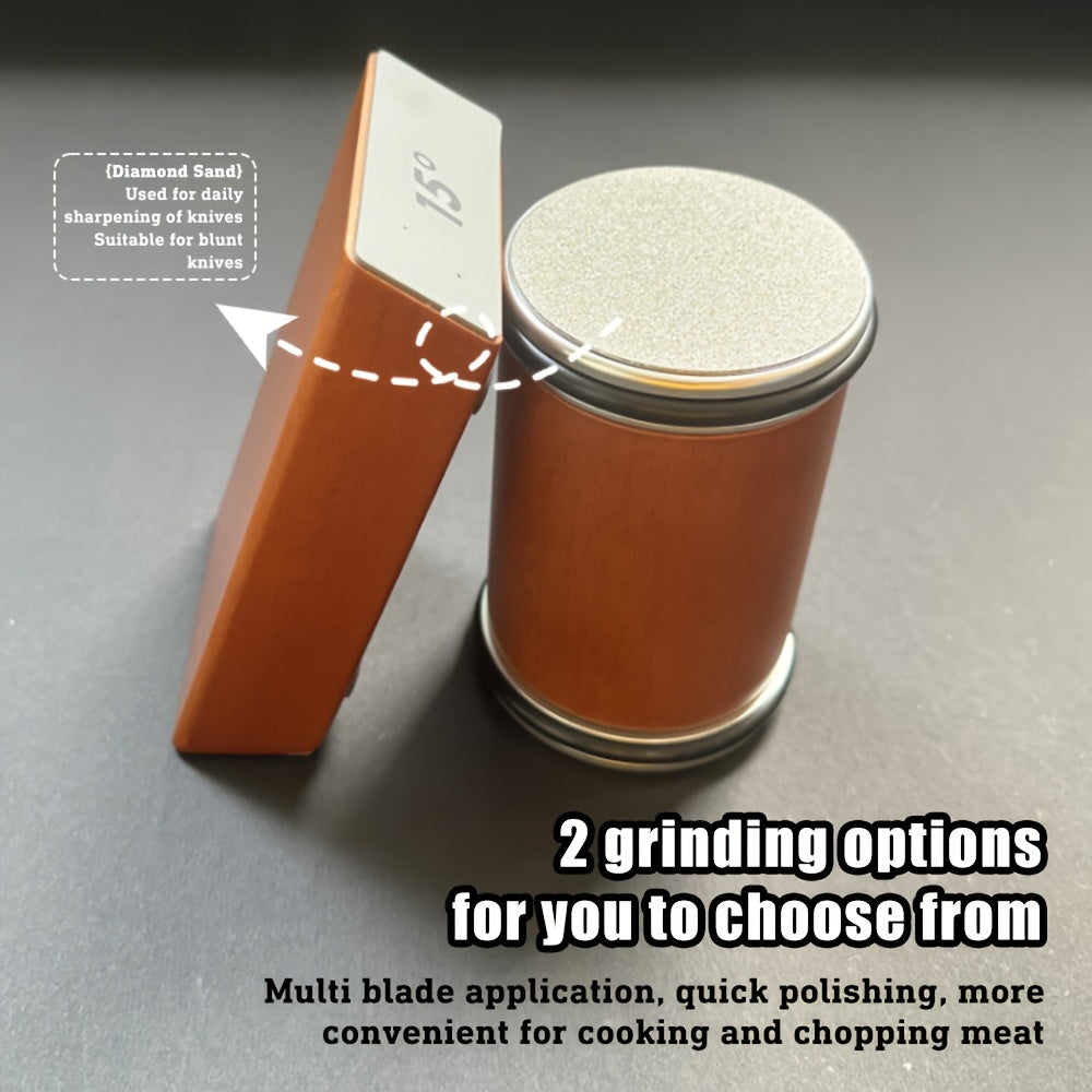 2pcs Diamond Magnetic Drum Grindstone Set for Kitchen Cooking Gadgets No Electricity Available in 2 Colors