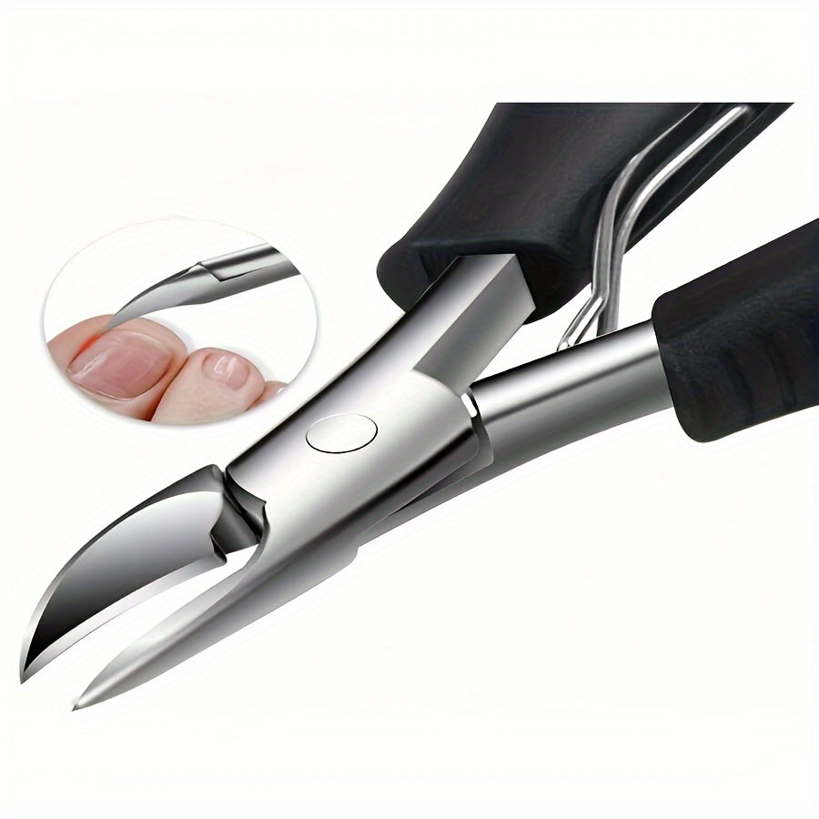 Stainless Steel Nail Clippers for Thick and Ingrown Toenails with Sharp Blades and Dead Skin Remover